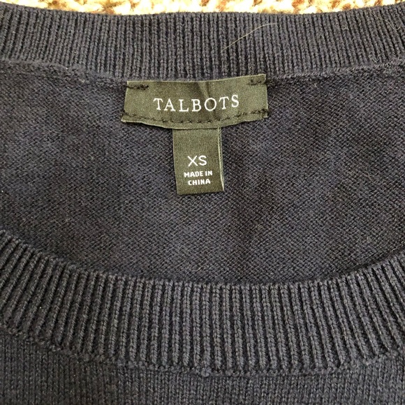 Talbots Festive Navy Sweater with Christmas Trees - Picture 6 of 6